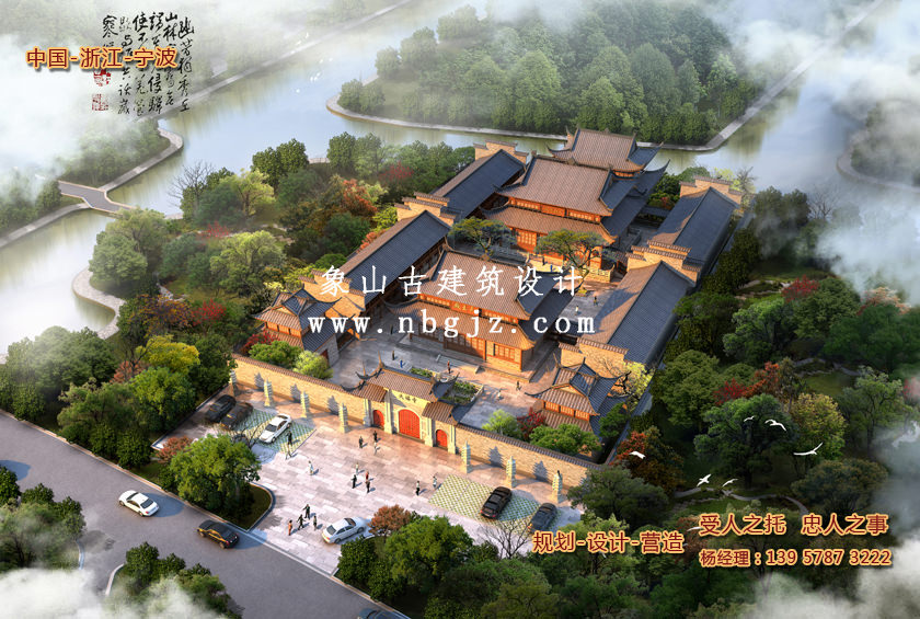 寺庙重建规划设计方案_宁波天福寺